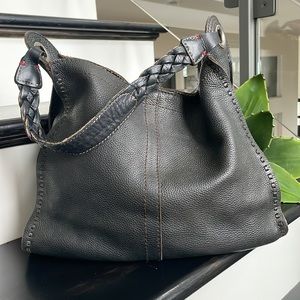 Lucky brand, genuine leather shoulder bag handbag, hobo, purse, black